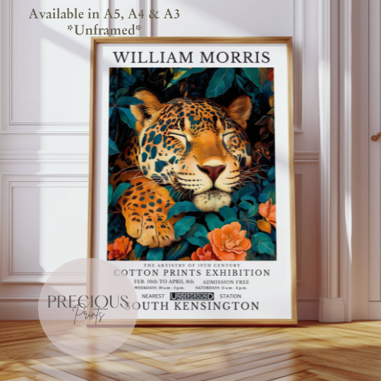 William Morris Cheetah Leopard Poster / Art Exhibition Print