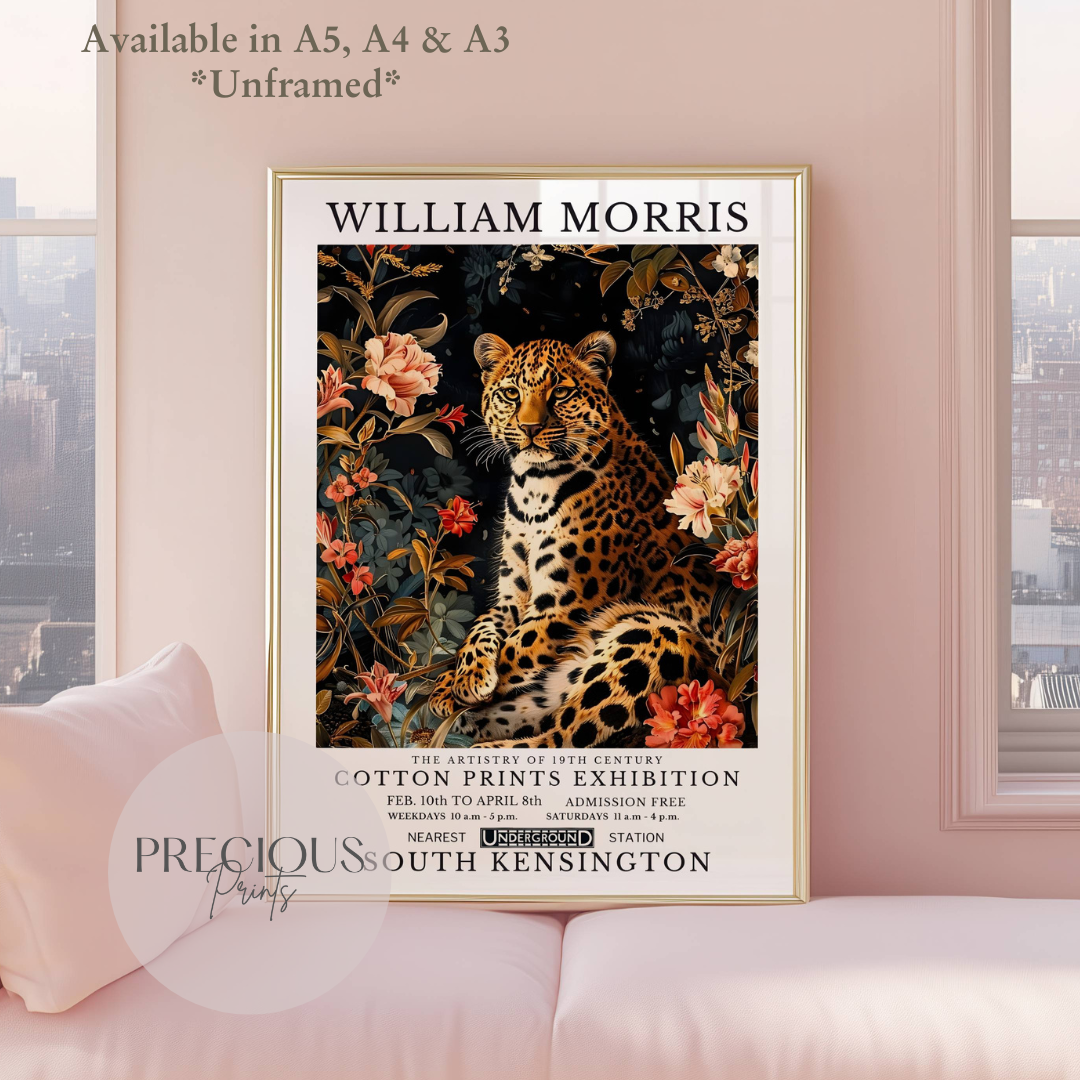 William Morris Cheetah Leopard Poster / Art Exhibition Print