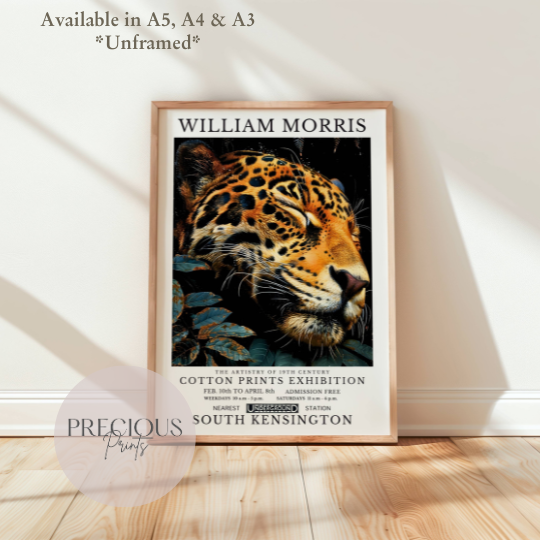 William Morris Cheetah Leopard Poster / Art Exhibition Print
