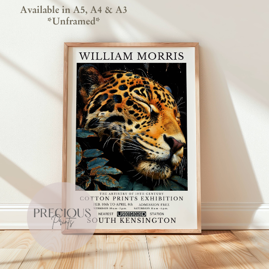 William Morris Cheetah Leopard Poster / Art Exhibition Print