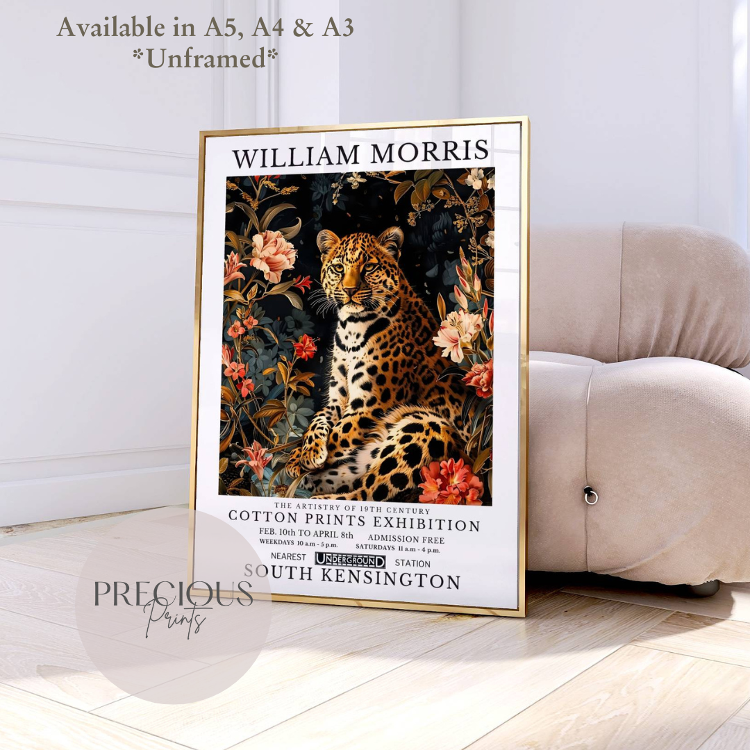 William Morris Cheetah Leopard Poster / Art Exhibition Print