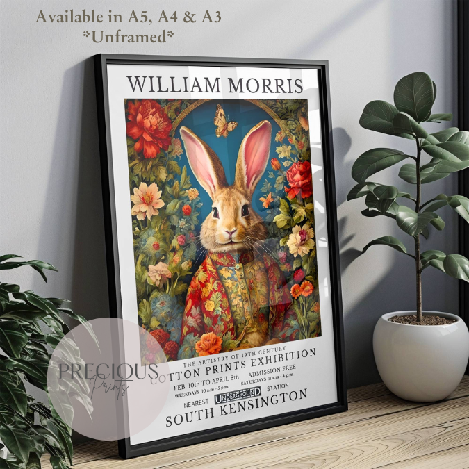 William Morris Bunny Rabbit Poster / Art Exhibition Print