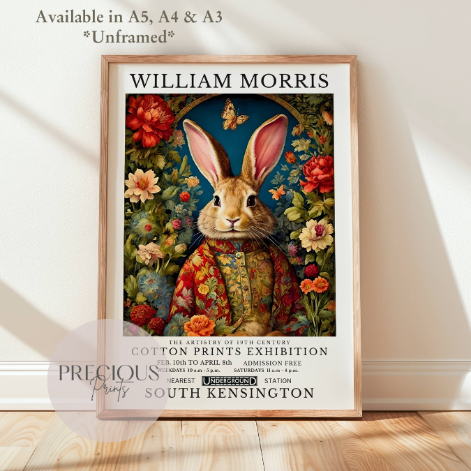 William Morris Bunny Rabbit Poster / Art Exhibition Print