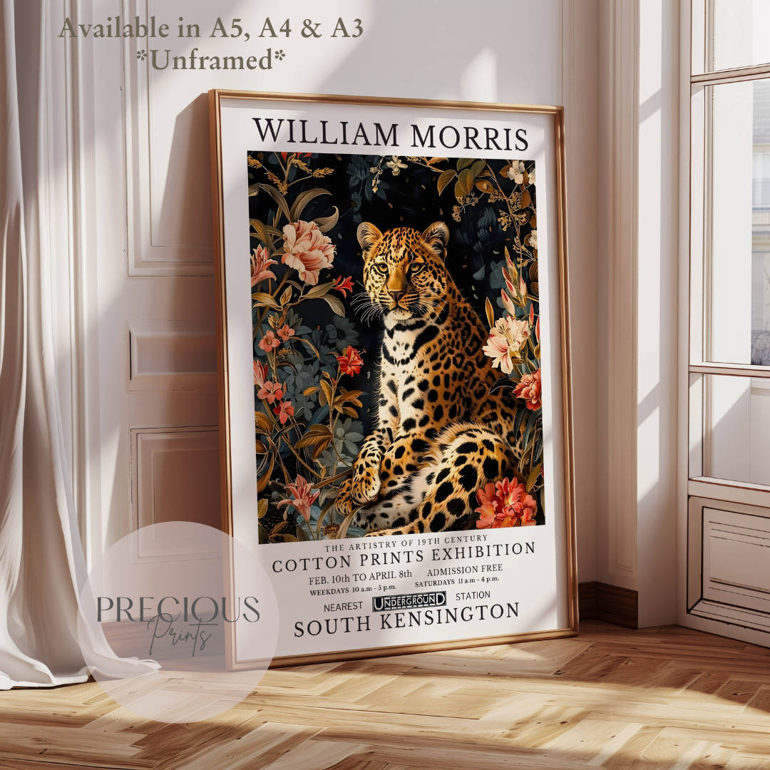 William Morris Cheetah Leopard Poster / Art Exhibition Print