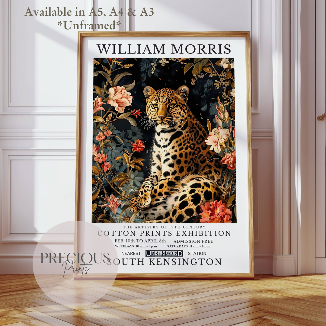 William Morris Cheetah Leopard Poster / Art Exhibition Print