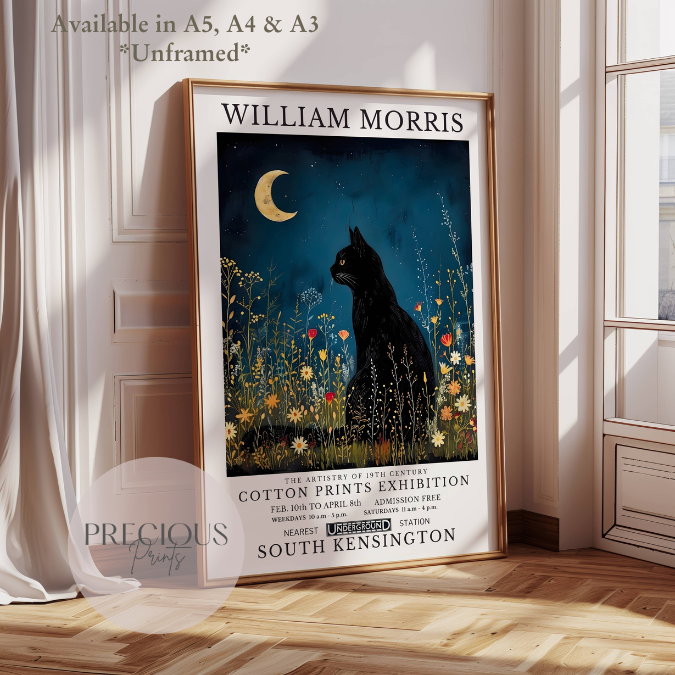 William Morris Cat Poster / Art Exhibition Print