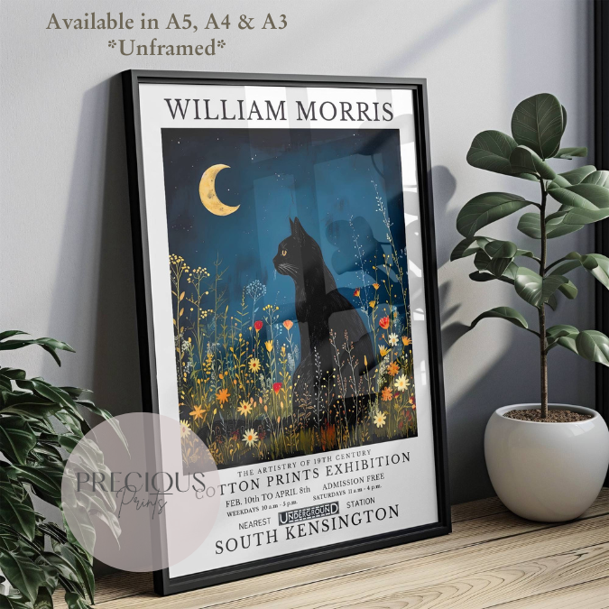 William Morris Cat Poster / Art Exhibition Print