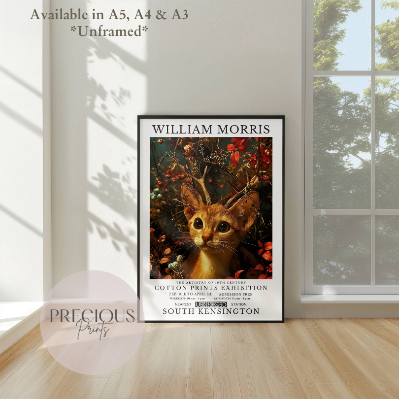 William Morris Cat Poster / Art Exhibition Print