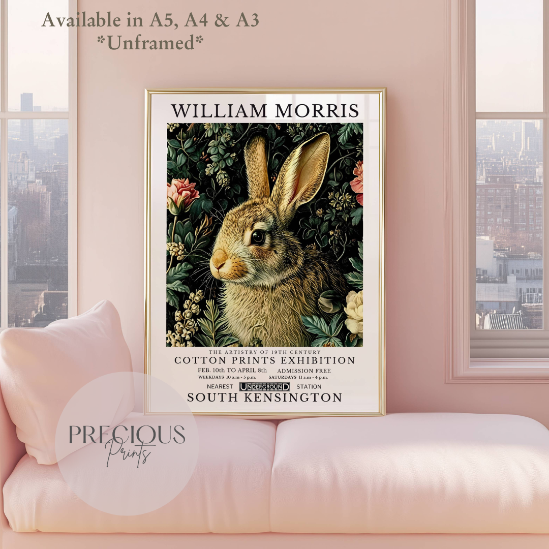 William Morris Bunny Rabbit Poster / Art Exhibition Print