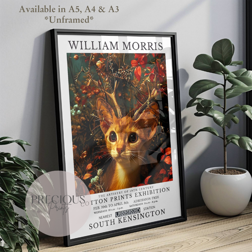 William Morris Cat Poster / Art Exhibition Print