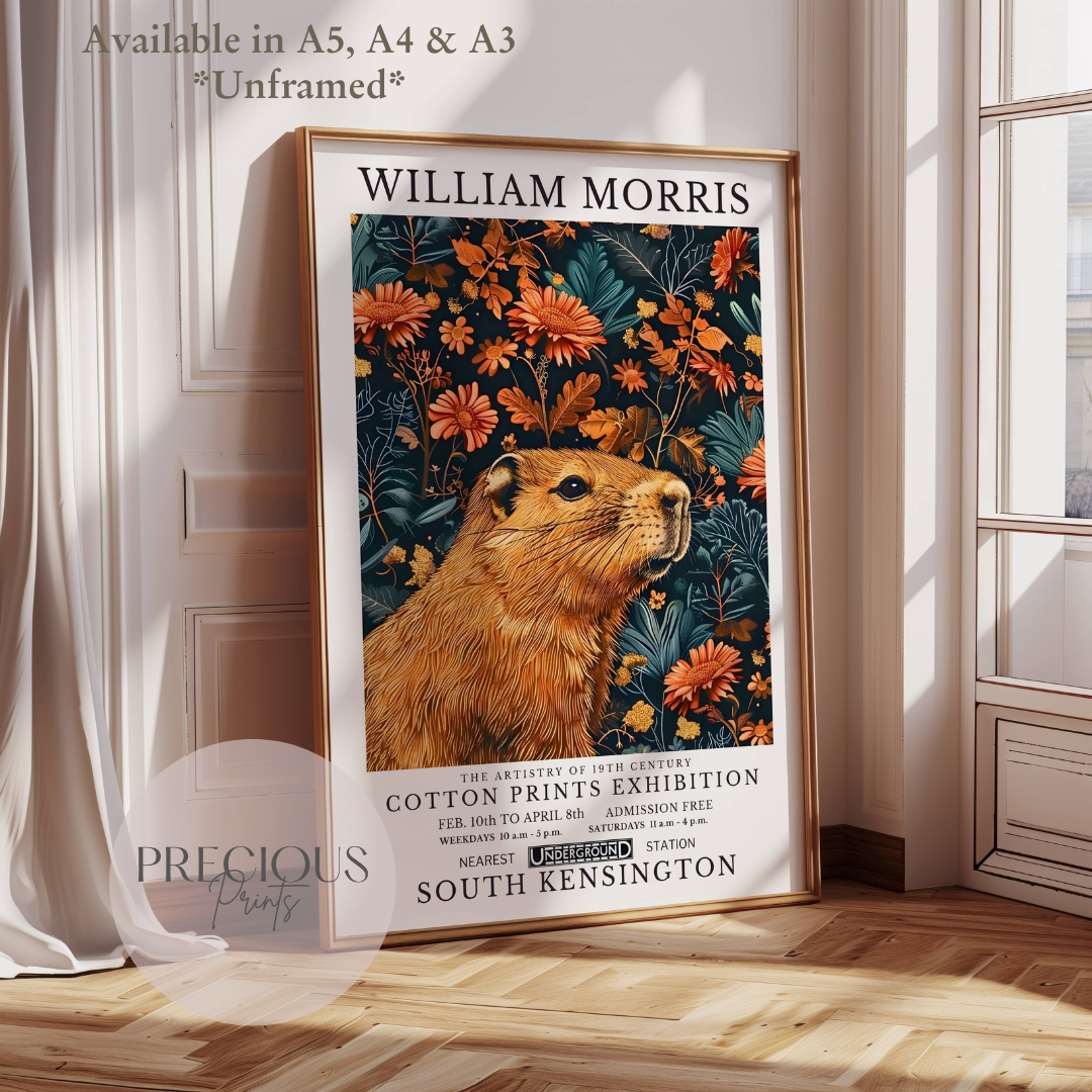 William Morris Capybara Poster / Art Exhibition Print