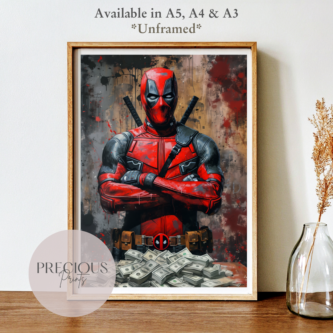 Deadpool Anime Movie Poster A5 A4 A3 Unframed High Gloss Print
