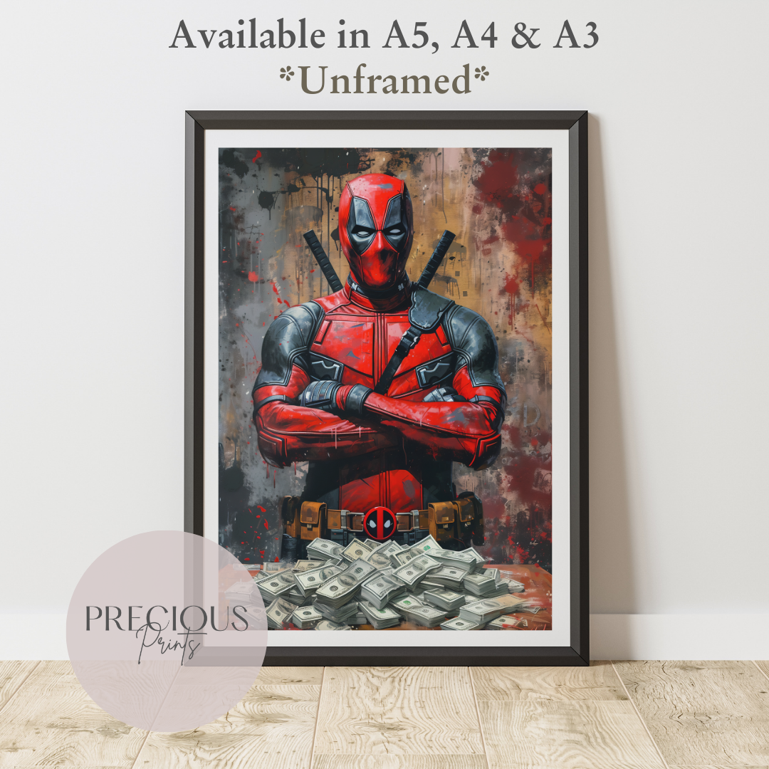 Deadpool Anime Movie Poster A5 A4 A3 Unframed High Gloss Print