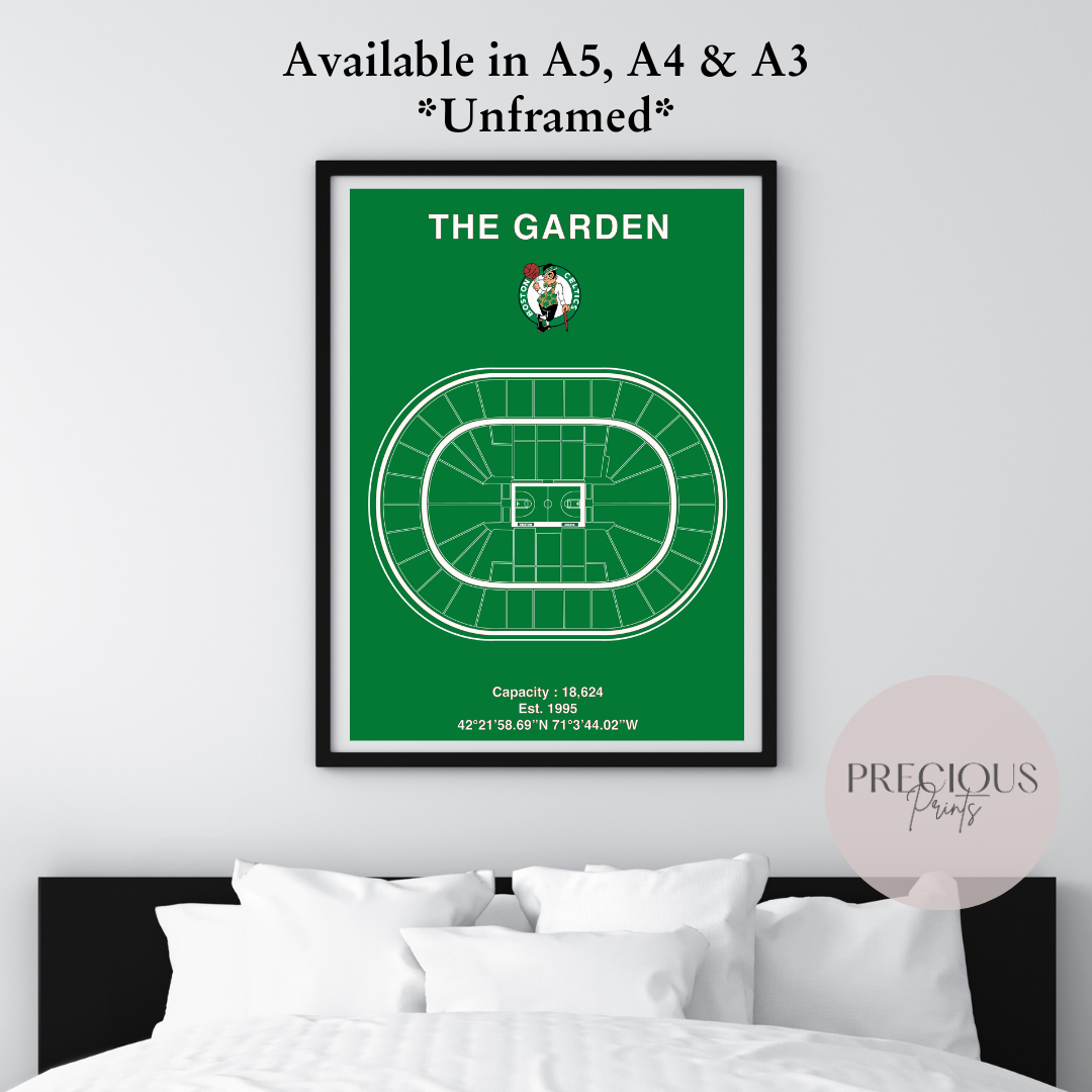Boston Celtics Basketball Stadium Poster / American Baskell Poster