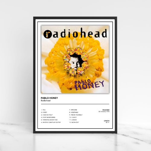 Radiohead Album Cover Poster / Pablo Honey / Music Poster