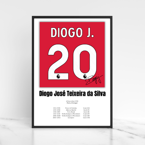 Diogo Jota Football Stats Print / Football Legends Poster / Football Gift