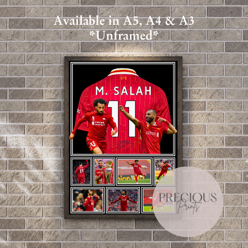 Mohammed Salah Print / Football Legends Poster / Football Gift
