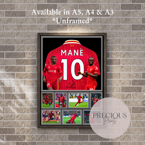 Sadio Mané Print / Football Legends Poster / Football Gift