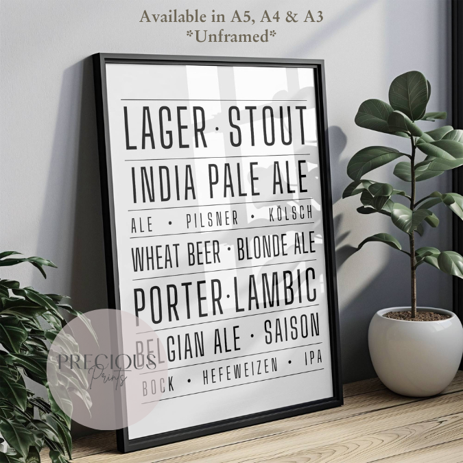 Larger Beer Stout Ale Kitchen Pub Pizza Bar Poster / Funny Kitchen poster