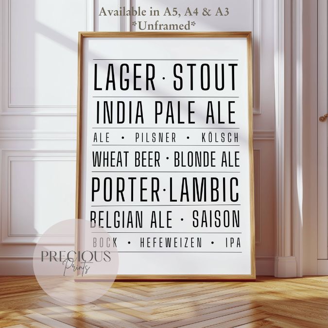 Larger Beer Stout Ale Kitchen Pub Pizza Bar Poster / Funny Kitchen poster