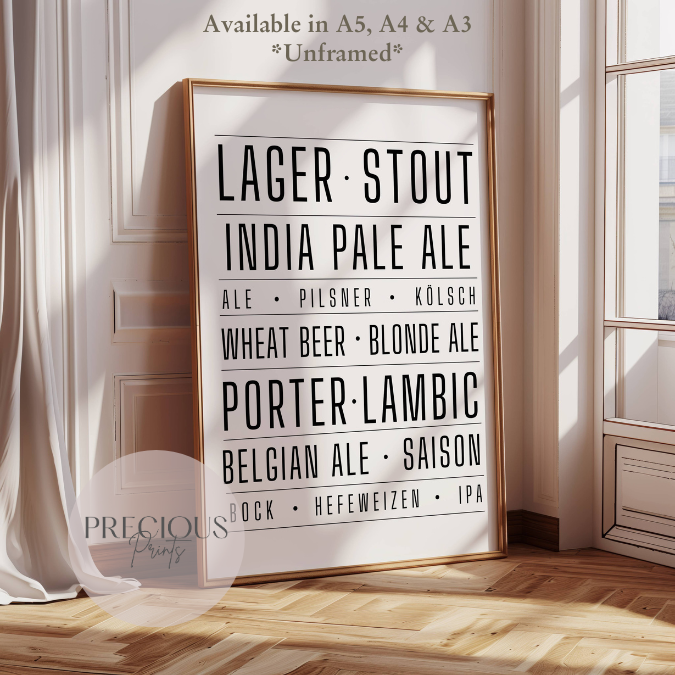 Larger Beer Stout Ale Kitchen Pub Pizza Bar Poster / Funny Kitchen poster