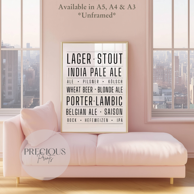 Larger Beer Stout Ale Kitchen Pub Pizza Bar Poster / Funny Kitchen poster