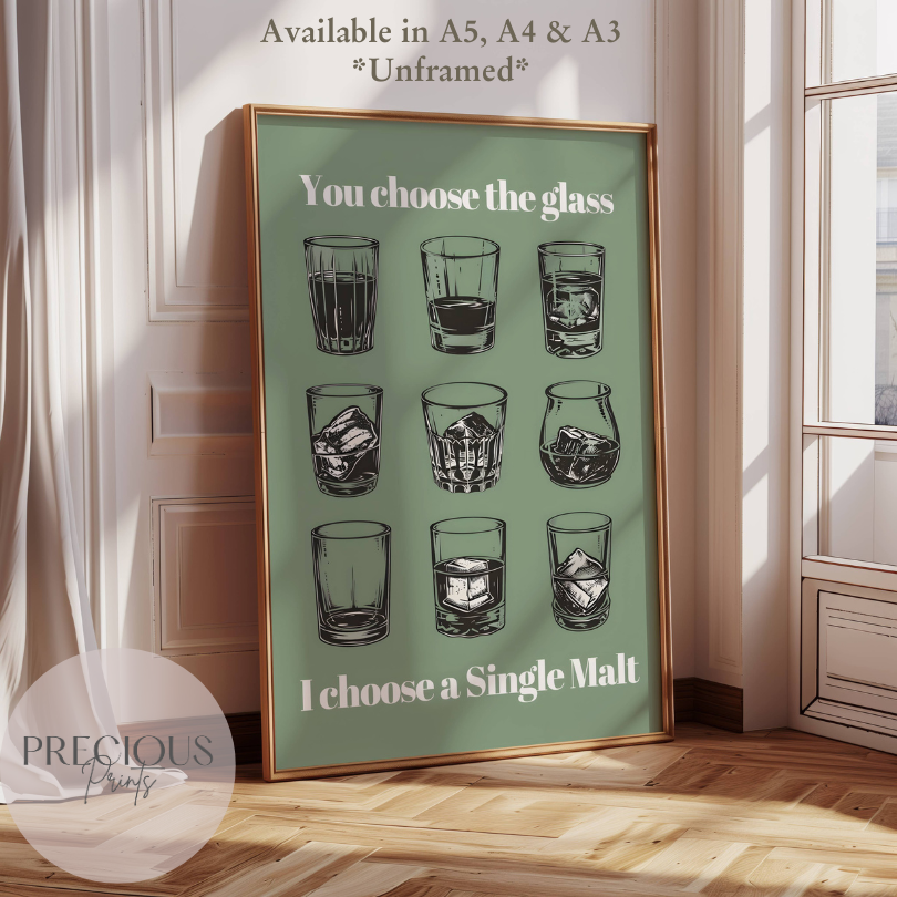 Malt Whiskey Kitchen / Pub / Bar Poster / Funny Kitchen poster