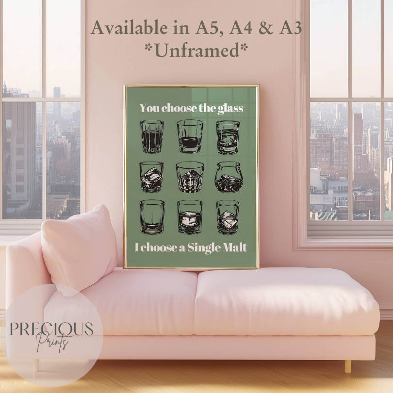 Malt Whiskey Kitchen / Pub / Bar Poster / Funny Kitchen poster