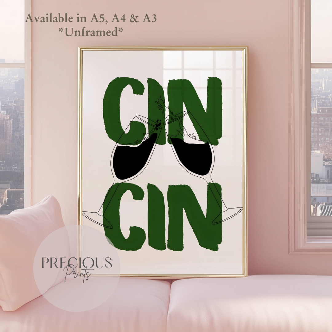 Cin Cin Kitchen Bar Poster / Funny Kitchen poster