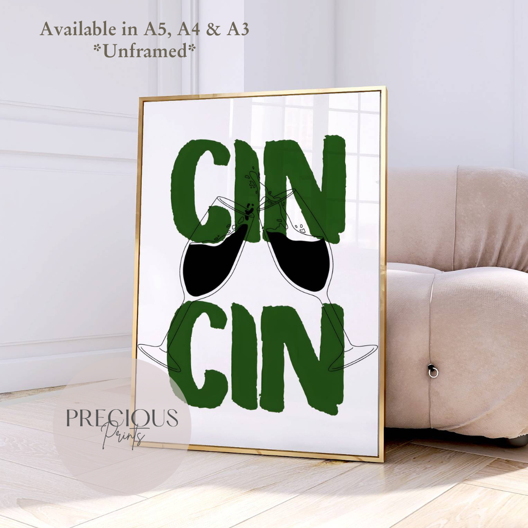 Cin Cin Kitchen Bar Poster / Funny Kitchen poster