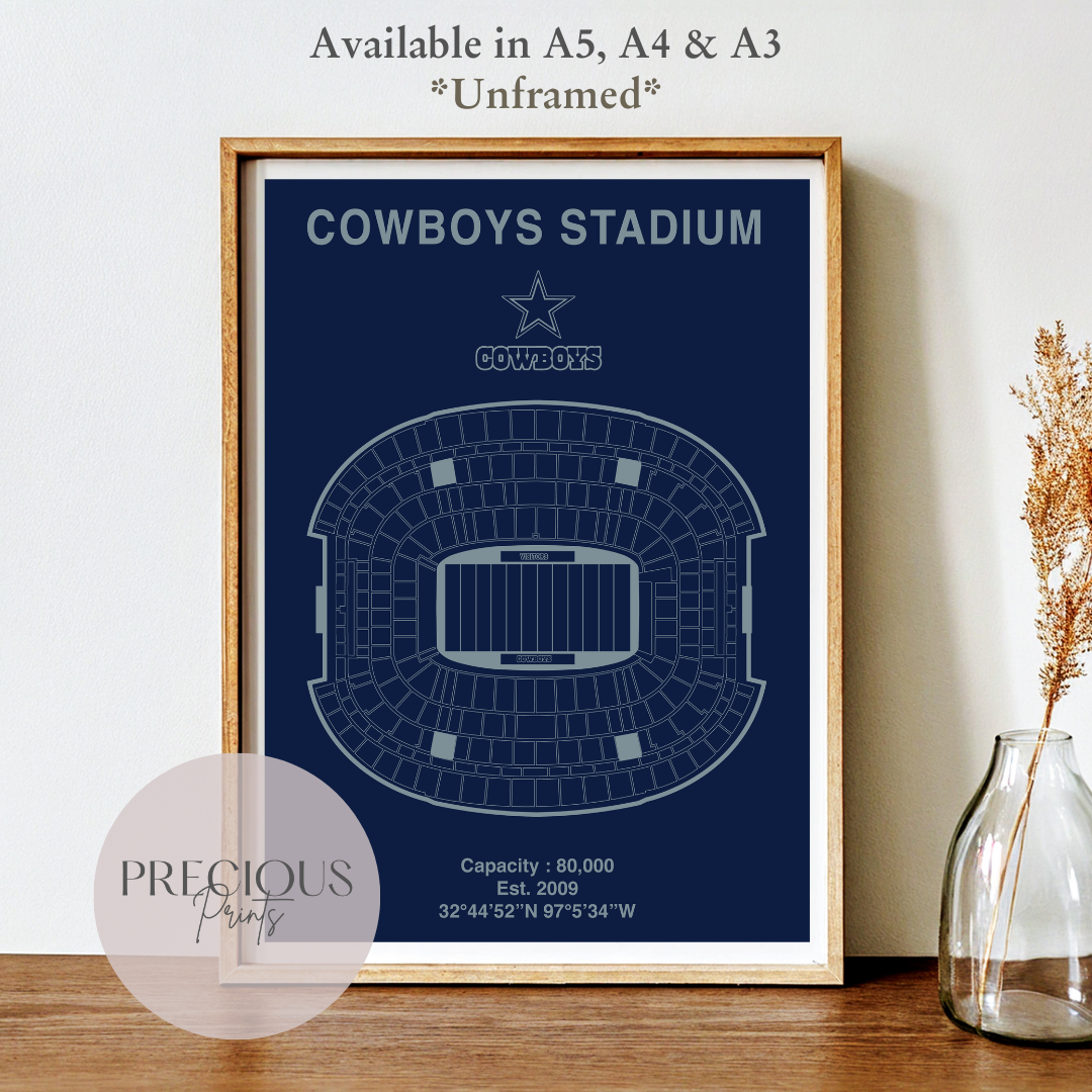 Dallas Cowboys Stadium Poster / American Football Poster