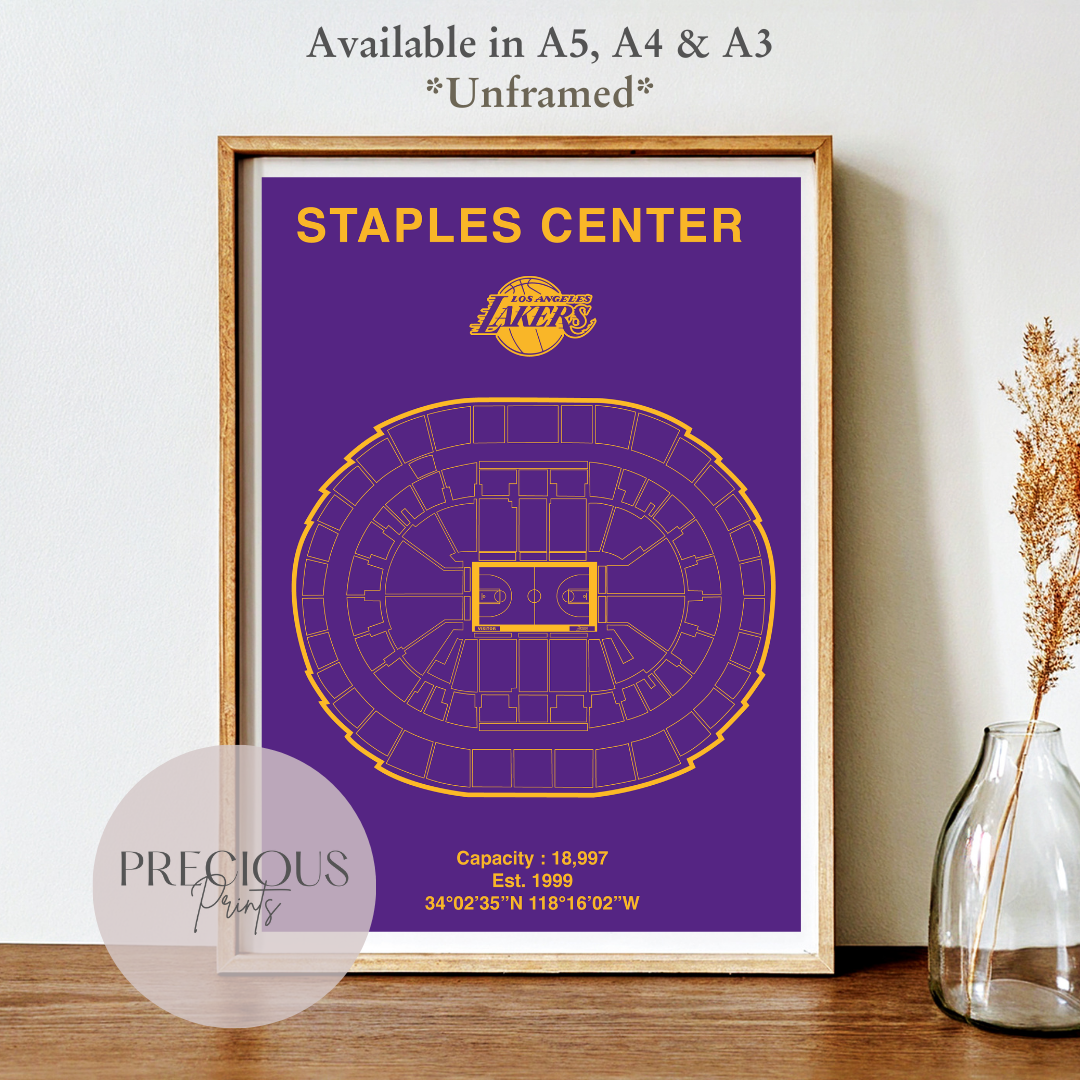 Los Angeles Lakers Basketball Stadium Poster / American Baskell Poster