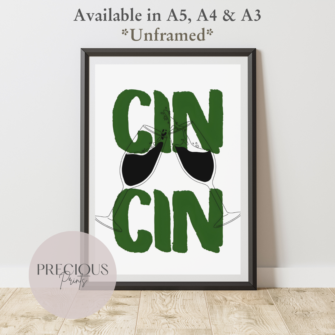 Cin Cin Kitchen Bar Poster / Funny Kitchen poster
