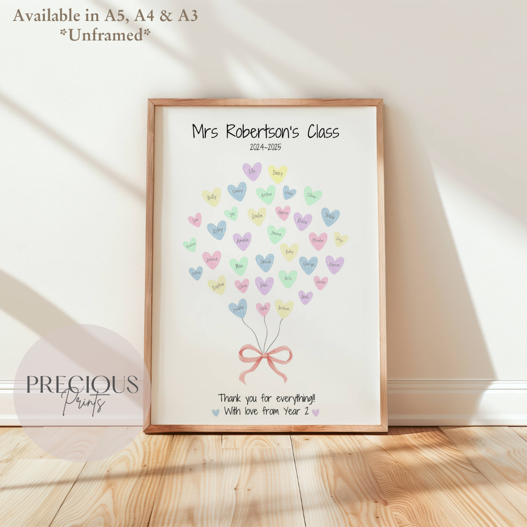 Personalised Thank You Teacher Print Gift