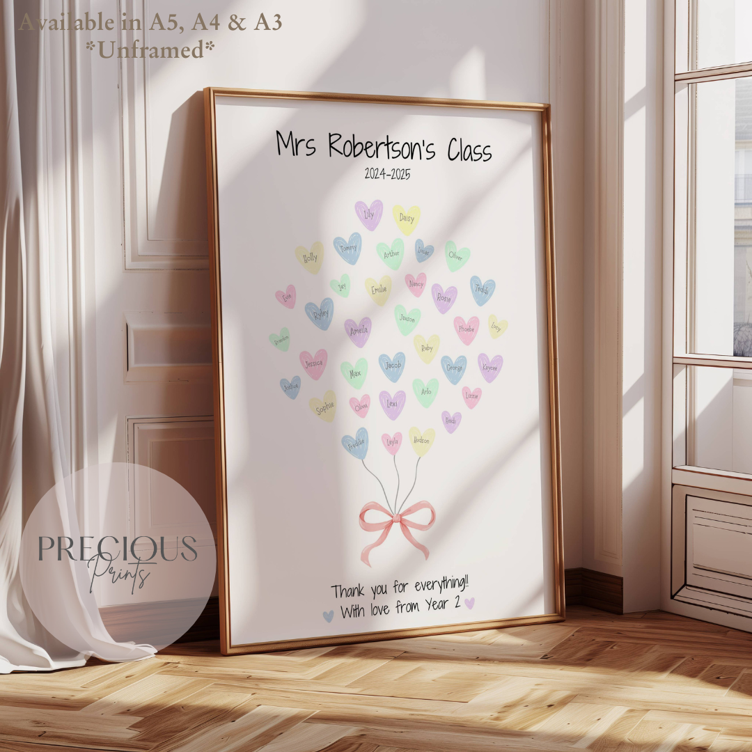 Personalised Thank You Teacher Print Gift