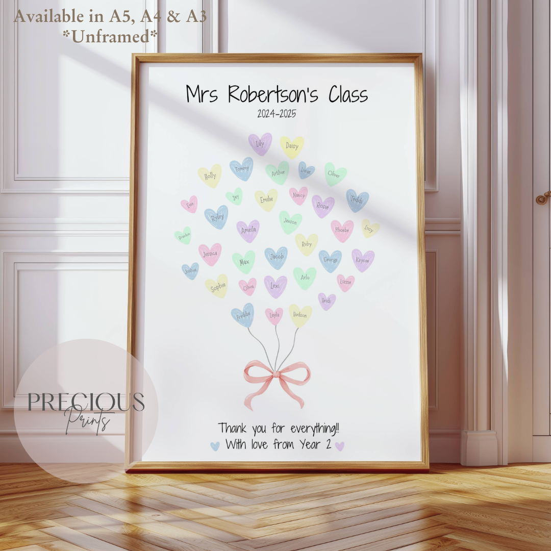 Personalised Thank You Teacher Print Gift
