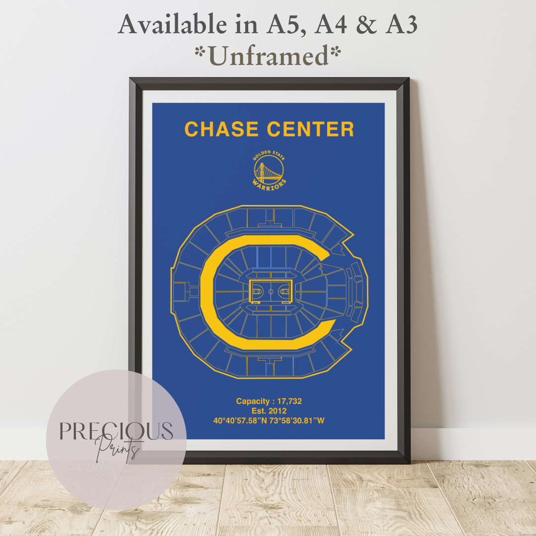 Golden State Warriors Chase Center Stadium Poster / American Baskell Poster