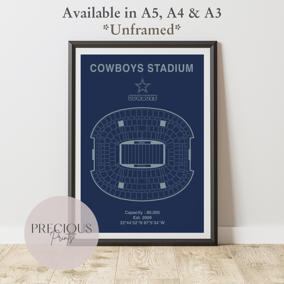 Dallas Cowboys Stadium Poster / American Football Poster