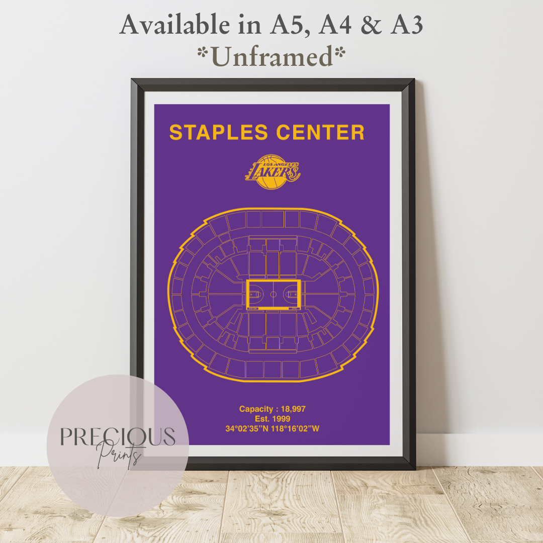 Los Angeles Lakers Basketball Stadium Poster / American Baskell Poster