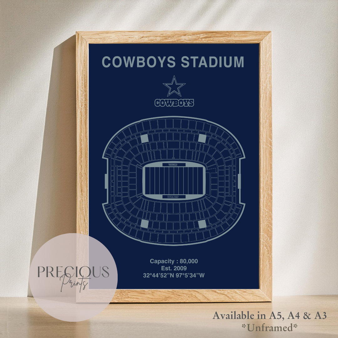 Dallas Cowboys Stadium Poster / American Football Poster