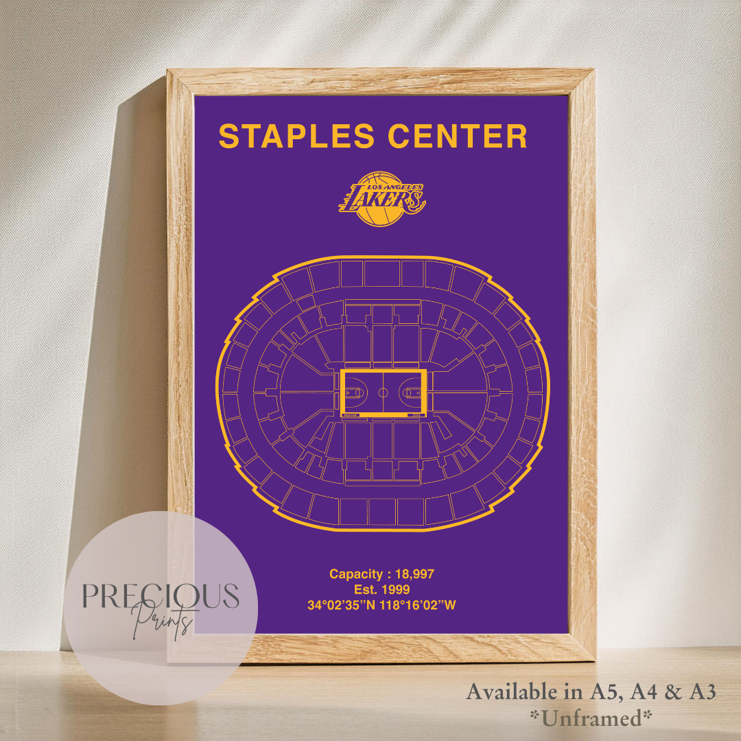 Los Angeles Lakers Basketball Stadium Poster / American Baskell Poster