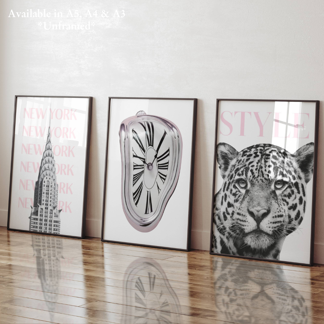 Set of 3 Luxury Trendy Prints Leopard Eclectic Wall Art