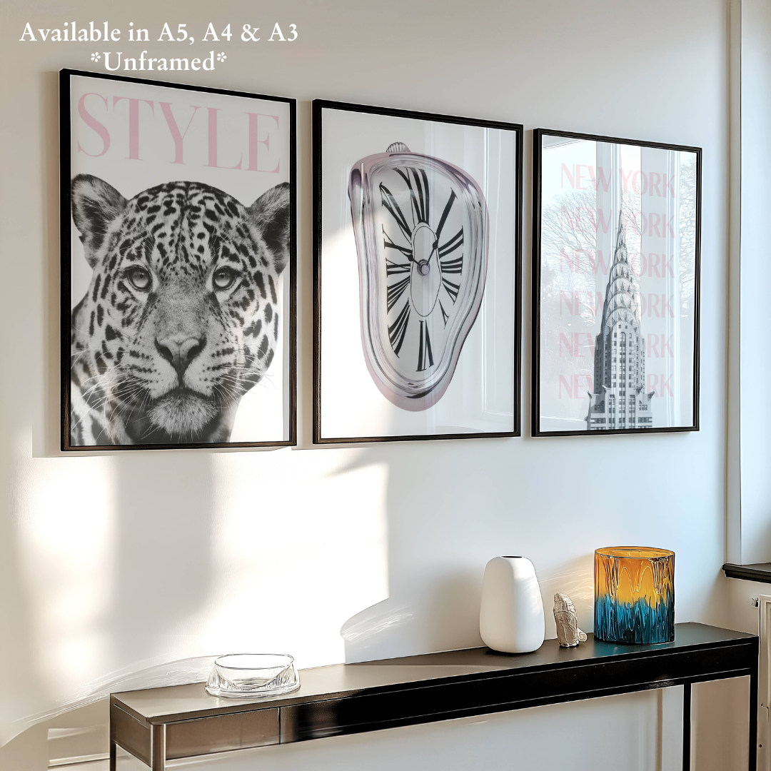 Set of 3 Luxury Trendy Prints Leopard Eclectic Wall Art