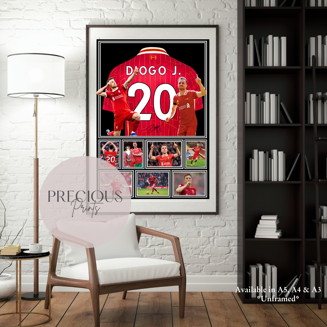 Diogo Jota Print / Football Legends Poster / Football Gift