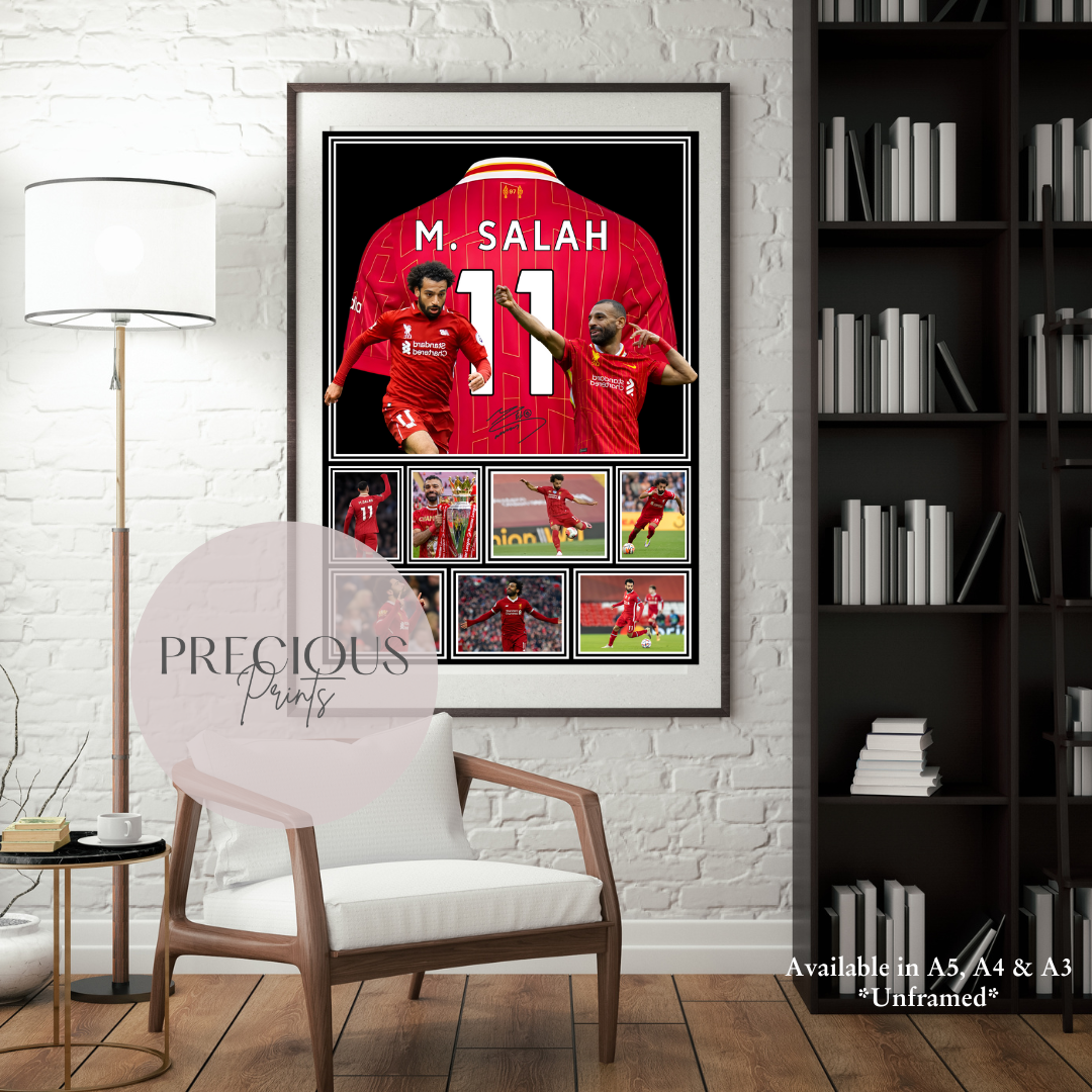 Mohammed Salah Print / Football Legends Poster / Football Gift