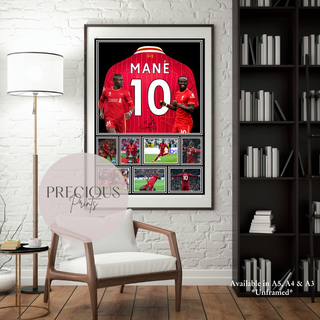 Sadio Mané Print / Football Legends Poster / Football Gift