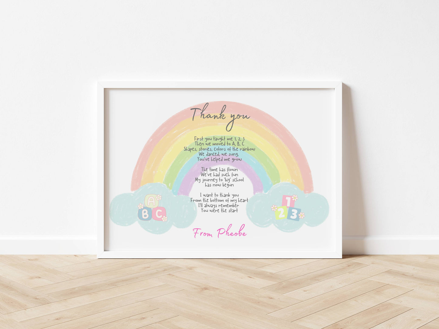 Personalised Thank You Childminder / Nursery / Nannie Print Gift