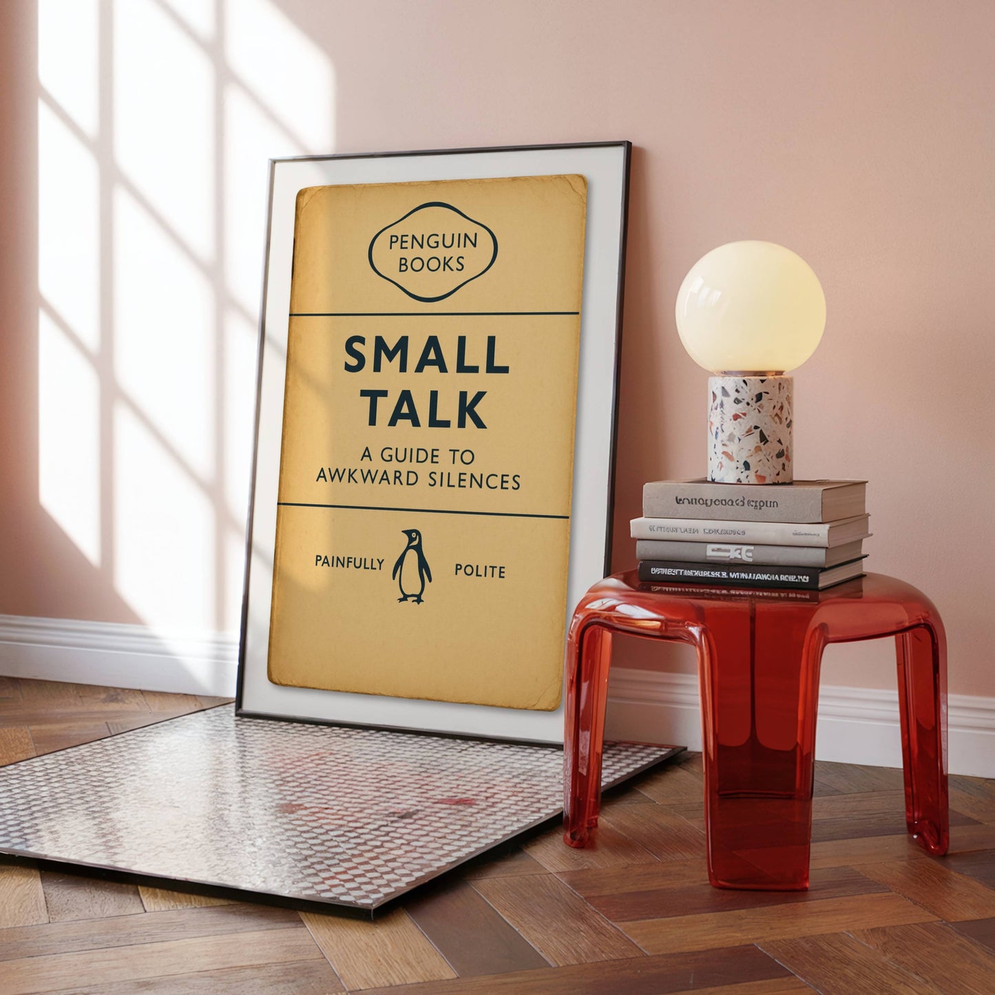 Funny Penguin Book Print - Small Talk