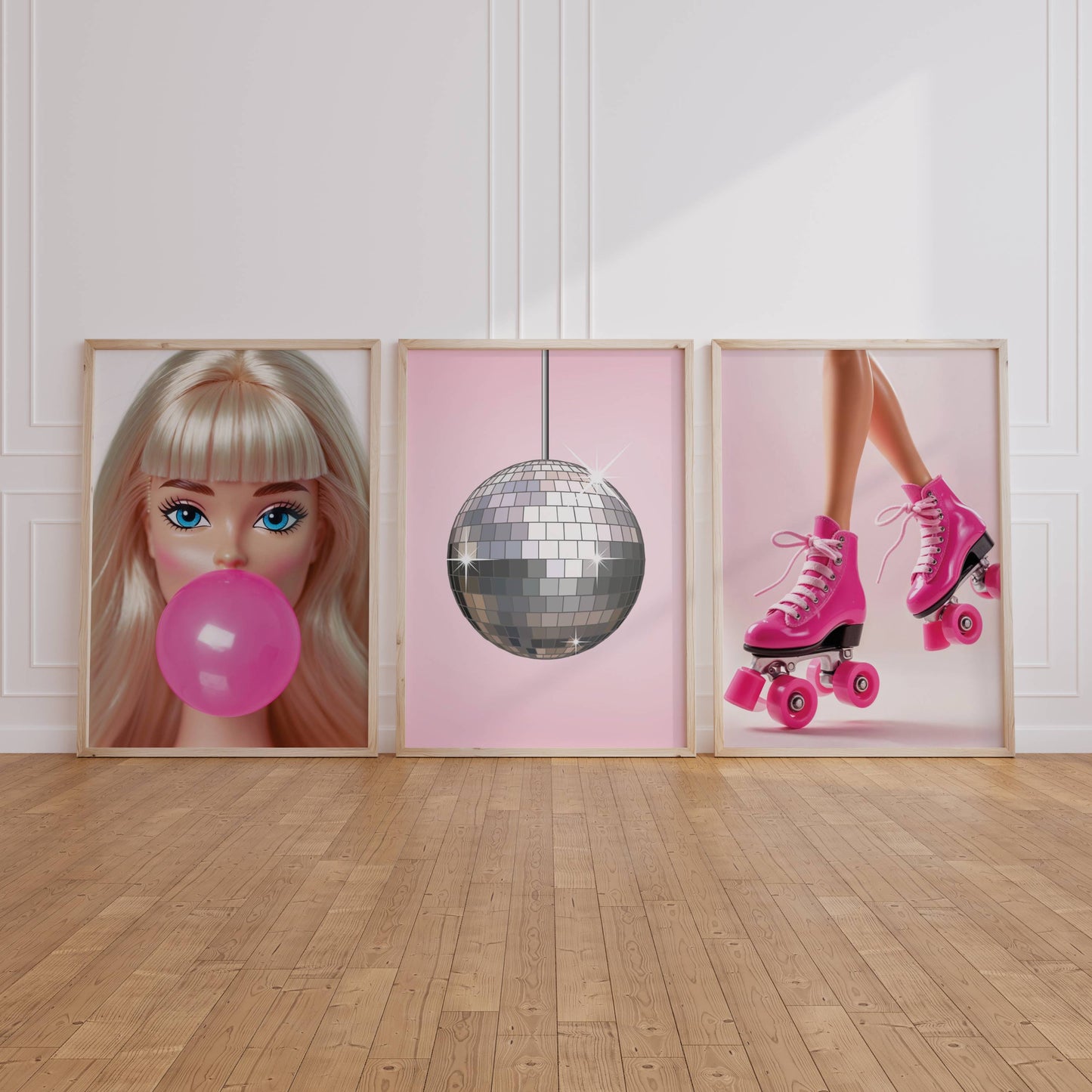 Set of 3 Barbie Pink Preppy Prints / Tween Children's Poster / Trendy Wall Art / Unframed