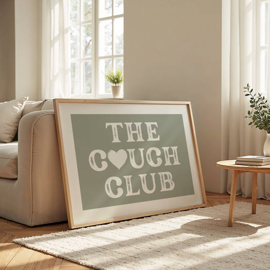 Sage Green & White Living Room Print